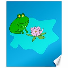 Frog Flower Lilypad Lily Pad Water Canvas 8  X 10  by BangZart