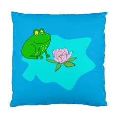 Frog Flower Lilypad Lily Pad Water Standard Cushion Case (one Side) by BangZart