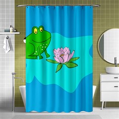 Frog Flower Lilypad Lily Pad Water Shower Curtain 48  X 72  (small)  by BangZart