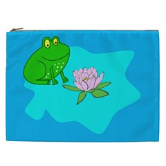 Frog Flower Lilypad Lily Pad Water Cosmetic Bag (xxl)  by BangZart