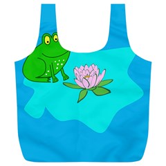 Frog Flower Lilypad Lily Pad Water Full Print Recycle Bags (l)  by BangZart