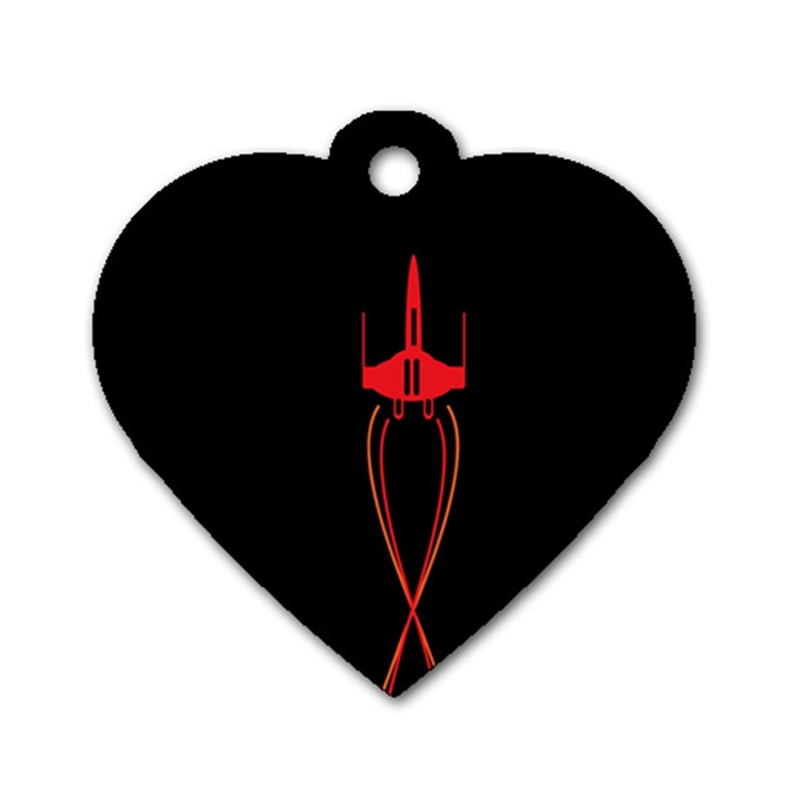 Ship Space Spaceship Dog Tag Heart (One Side)