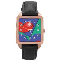 Clipart Portrait Illustration Rose Gold Leather Watch  by BangZart