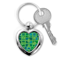 Green Abstract Geometric Key Chains (heart)  by BangZart