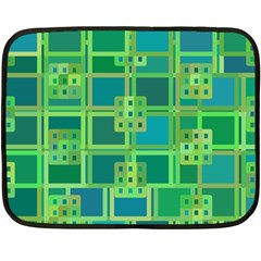 Green Abstract Geometric Fleece Blanket (mini) by BangZart