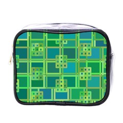 Green Abstract Geometric Mini Toiletries Bags by BangZart