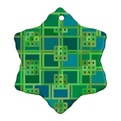 Green Abstract Geometric Ornament (snowflake) by BangZart