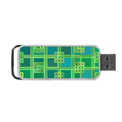 Green Abstract Geometric Portable Usb Flash (one Side) by BangZart