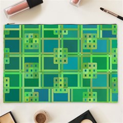 Green Abstract Geometric Cosmetic Bag (xxl)  by BangZart