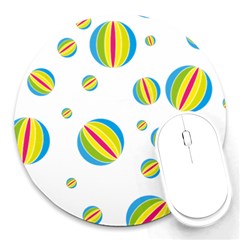 Balloon Ball District Colorful Round Mousepads by BangZart