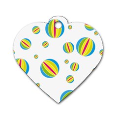 Balloon Ball District Colorful Dog Tag Heart (one Side)