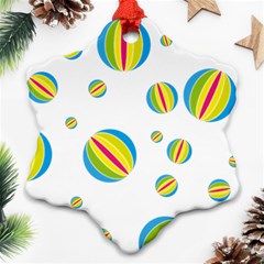 Balloon Ball District Colorful Snowflake Ornament (two Sides)