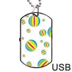 Balloon Ball District Colorful Dog Tag Usb Flash (one Side) by BangZart