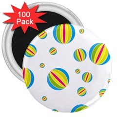 Balloon Ball District Colorful 3  Magnets (100 Pack) by BangZart