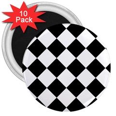 Grid Domino Bank And Black 3  Magnets (10 pack) 