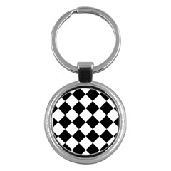 Grid Domino Bank And Black Key Chains (Round) 