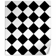 Grid Domino Bank And Black Canvas 8  x 10 