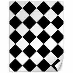 Grid Domino Bank And Black Canvas 12  x 16  