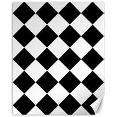 Grid Domino Bank And Black Canvas 16  x 20  