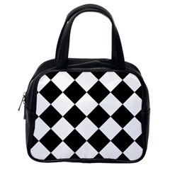 Grid Domino Bank And Black Classic Handbags (One Side)