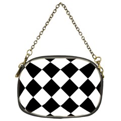 Grid Domino Bank And Black Chain Purses (One Side) 