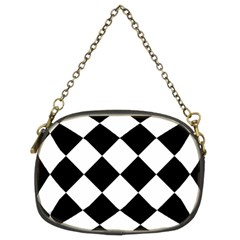 Grid Domino Bank And Black Chain Purses (Two Sides) 