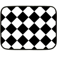 Grid Domino Bank And Black Fleece Blanket (Mini)