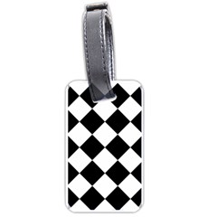 Grid Domino Bank And Black Luggage Tags (One Side) 