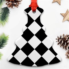 Grid Domino Bank And Black Christmas Tree Ornament (Two Sides)