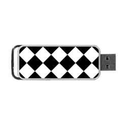 Grid Domino Bank And Black Portable USB Flash (One Side)