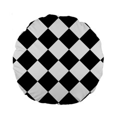 Grid Domino Bank And Black Standard 15  Premium Round Cushions