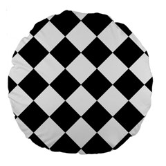 Grid Domino Bank And Black Large 18  Premium Round Cushions