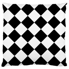 Grid Domino Bank And Black Large Flano Cushion Case (one Side) by BangZart