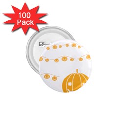 Pumpkin Halloween Deco Garland 1 75  Buttons (100 Pack)  by BangZart