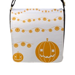 Pumpkin Halloween Deco Garland Flap Messenger Bag (l) 