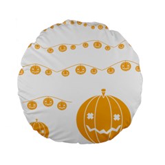 Pumpkin Halloween Deco Garland Standard 15  Premium Flano Round Cushions by BangZart