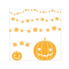 Pumpkin Halloween Deco Garland Small Satin Scarf (square) by BangZart