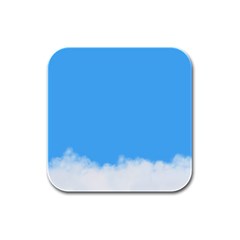 Sky Blue Blue Sky Clouds Day Rubber Square Coaster (4 Pack)  by BangZart