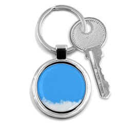 Sky Blue Blue Sky Clouds Day Key Chains (round)  by BangZart