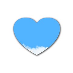 Sky Blue Blue Sky Clouds Day Rubber Coaster (heart)  by BangZart