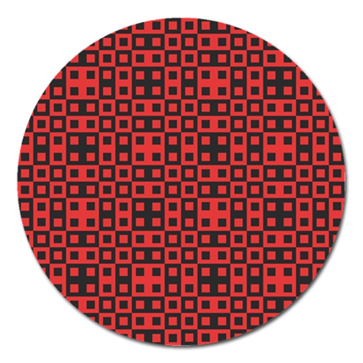 Abstract Background Red Black Magnet 5  (Round)