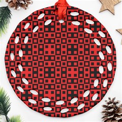 Abstract Background Red Black Ornament (round Filigree)