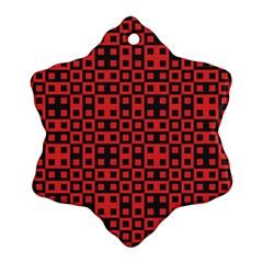 Abstract Background Red Black Snowflake Ornament (two Sides)