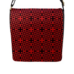 Abstract Background Red Black Flap Messenger Bag (l) 