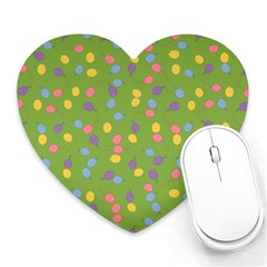 Balloon Grass Party Green Purple Heart Mousepads by BangZart