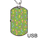 Balloon Grass Party Green Purple Dog Tag USB Flash (One Side) Front