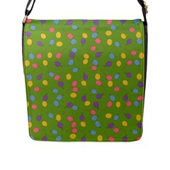 Balloon Grass Party Green Purple Flap Messenger Bag (l) 