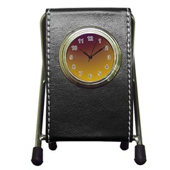 Course Colorful Pattern Abstract Pen Holder Desk Clocks by BangZart