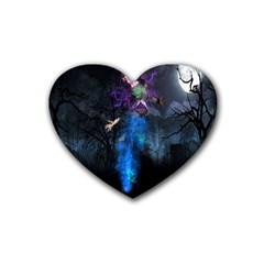 Magical Fantasy Wild Darkness Mist Rubber Coaster (heart)  by BangZart