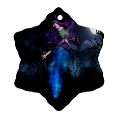 Magical Fantasy Wild Darkness Mist Snowflake Ornament (two Sides)